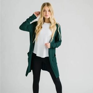 Zyia Pine Green Boyfriend Cardigan NWT size medium. New with tags and bag.